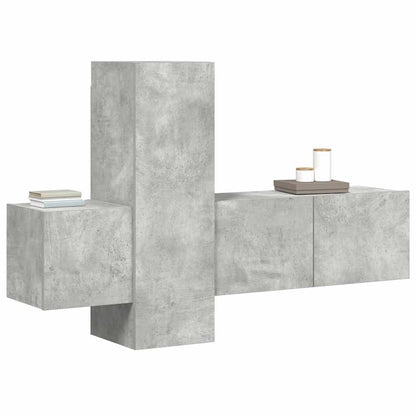 vidaXL 3 Piece TV Cabinet Set Concrete Grey Engineered Wood
