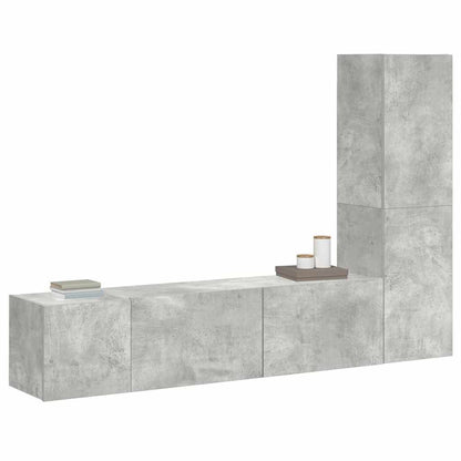 vidaXL 3 Piece TV Cabinet Set Concrete Grey Engineered Wood