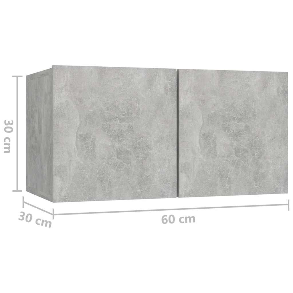 vidaXL 7 Piece TV Cabinet Set Concrete Grey Engineered Wood
