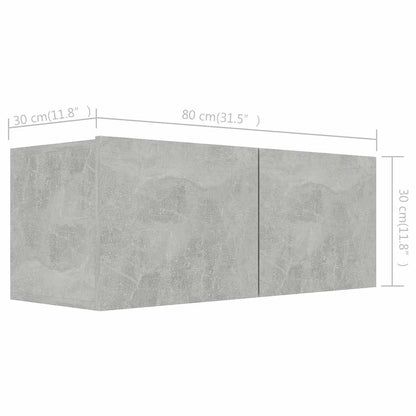 vidaXL 8 Piece TV Cabinet Set Concrete Grey Engineered Wood