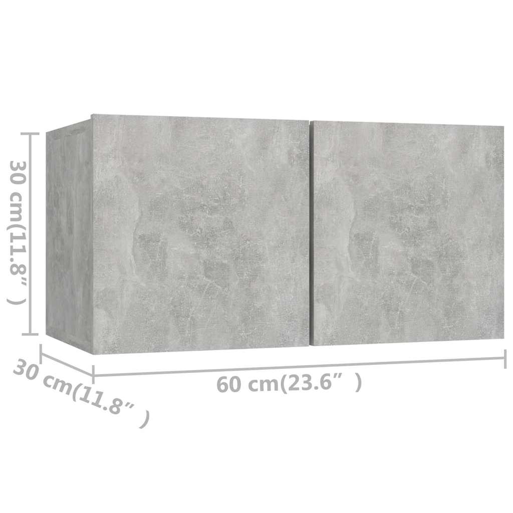 vidaXL 3 Piece TV Cabinet Set Concrete Grey Engineered Wood