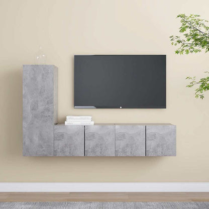 vidaXL 3 Piece TV Cabinet Set Concrete Grey Engineered Wood