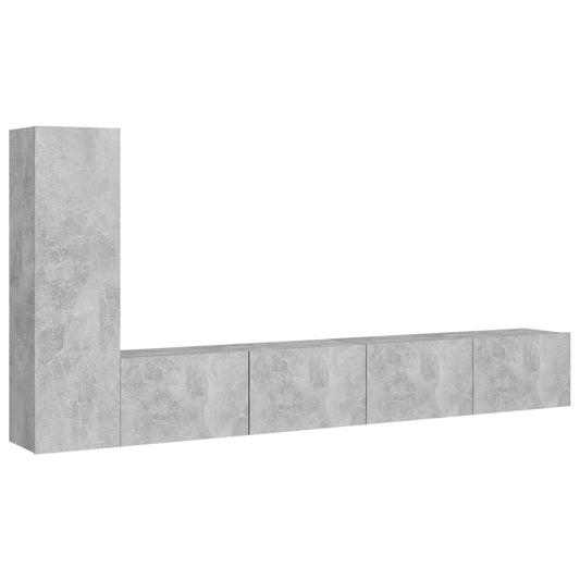 vidaXL 3 Piece TV Cabinet Set Concrete Grey Engineered Wood