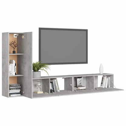 vidaXL 3 Piece TV Cabinet Set Concrete Grey Engineered Wood