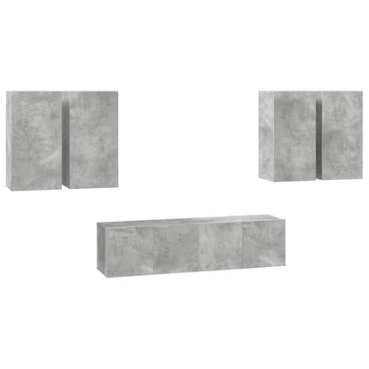vidaXL 6 Piece TV Cabinet Set Concrete Grey Engineered Wood