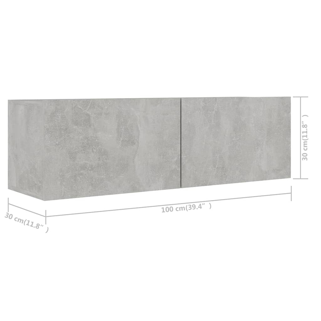 vidaXL 6 Piece TV Cabinet Set Concrete Grey Engineered Wood