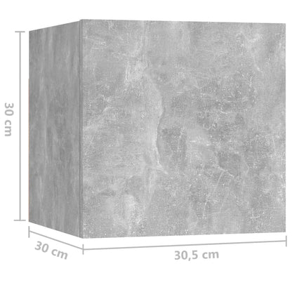vidaXL 8 Piece TV Cabinet Set Concrete Grey Engineered Wood