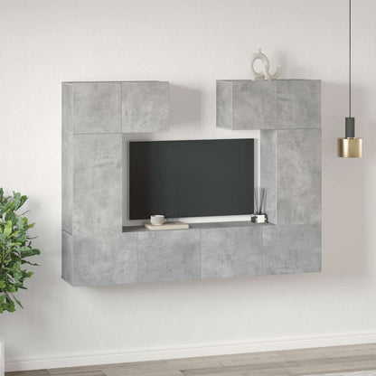 vidaXL 6 Piece TV Cabinet Set Concrete Grey Engineered Wood