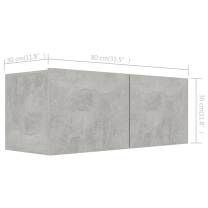 vidaXL 4 Piece TV Cabinet Set Concrete Grey Engineered Wood
