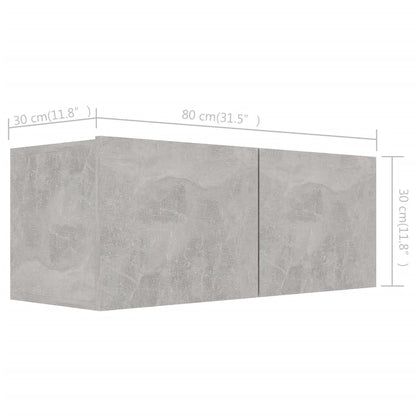 vidaXL 4 Piece TV Cabinet Set Concrete Grey Engineered Wood