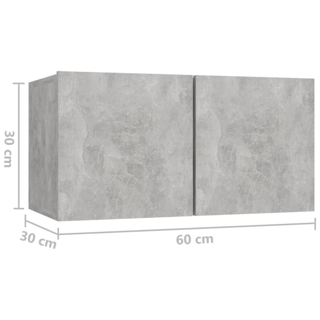 vidaXL 8 Piece TV Cabinet Set Concrete Grey Engineered Wood