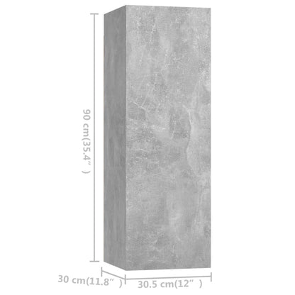 vidaXL 6 Piece TV Cabinet Set Concrete Grey Engineered Wood
