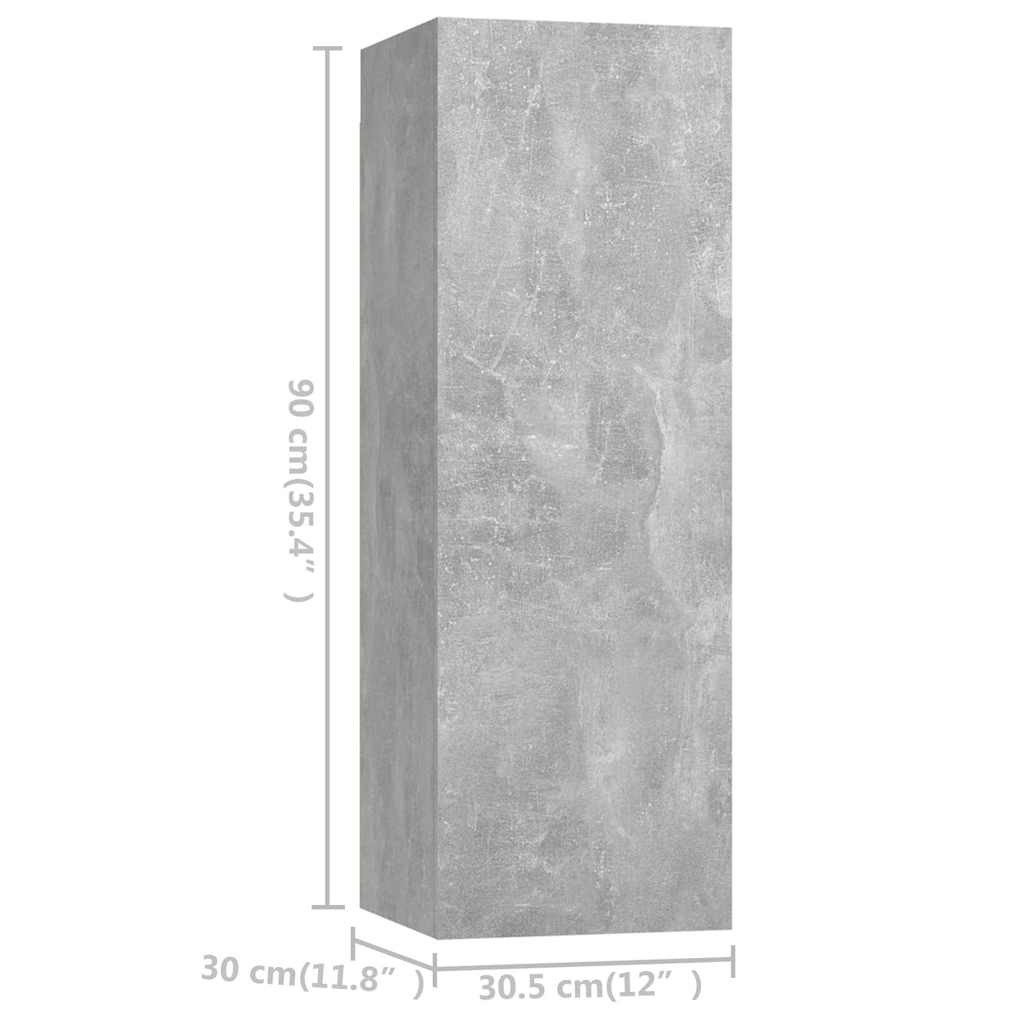 vidaXL 6 Piece TV Cabinet Set Concrete Grey Engineered Wood