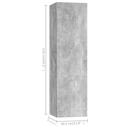 vidaXL 7 Piece TV Cabinet Set Concrete Grey Engineered Wood