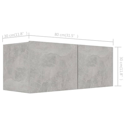 vidaXL 6 Piece TV Cabinet Set Concrete Grey Engineered Wood