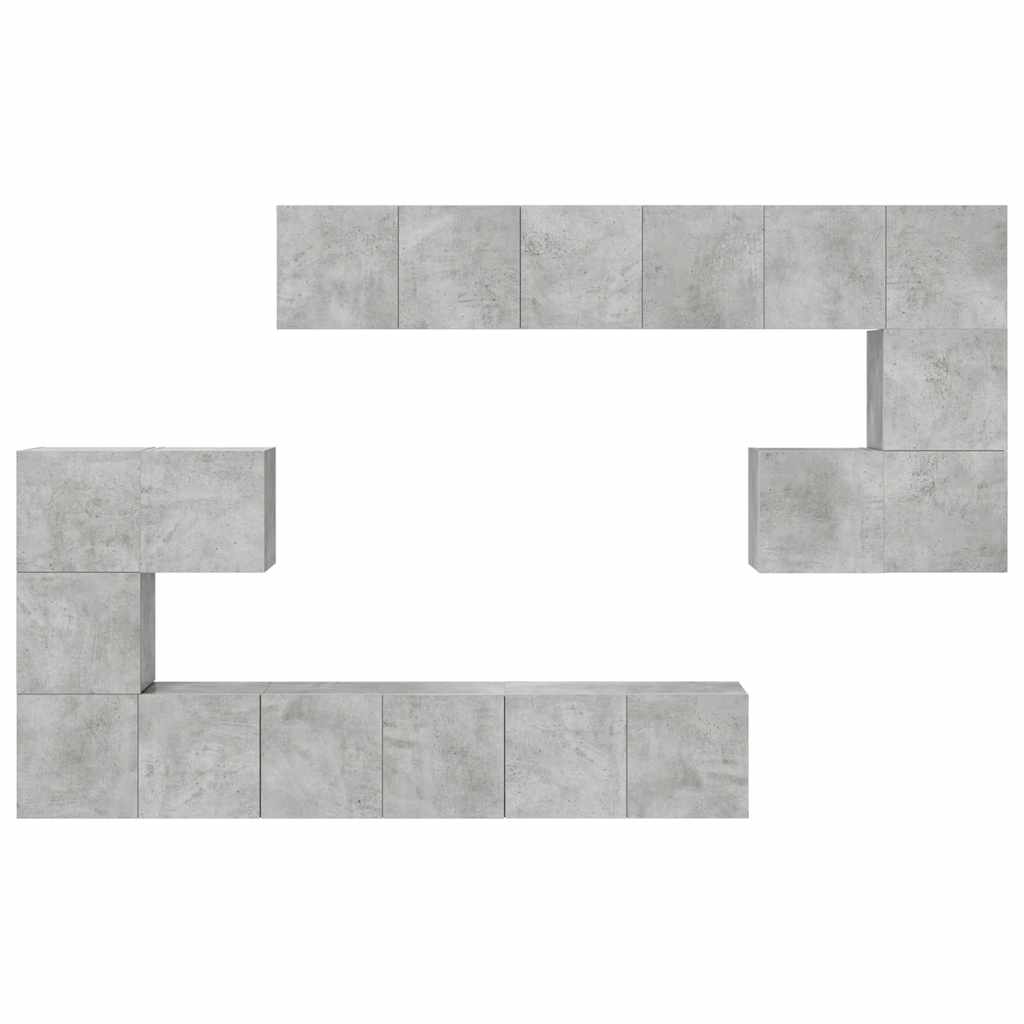 vidaXL 10 Piece TV Cabinet Set Concrete Grey Engineered Wood