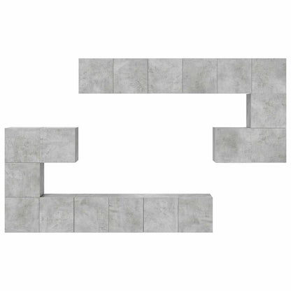 vidaXL 10 Piece TV Cabinet Set Concrete Grey Engineered Wood