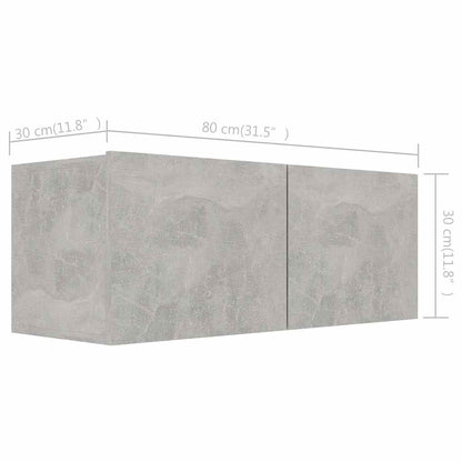 vidaXL 6 Piece TV Cabinet Set Concrete Grey Engineered Wood