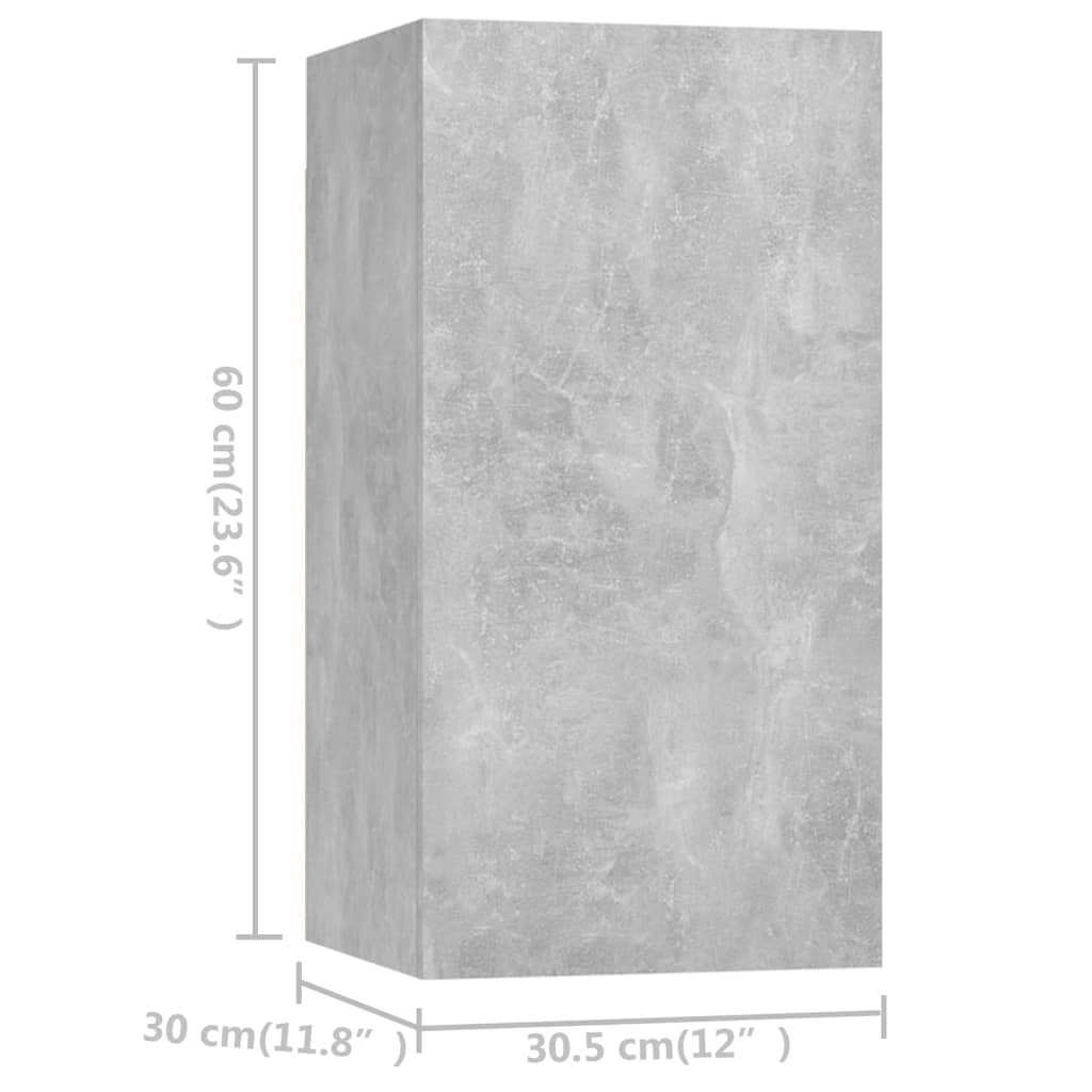 vidaXL 6 Piece TV Cabinet Set Concrete Grey Engineered Wood