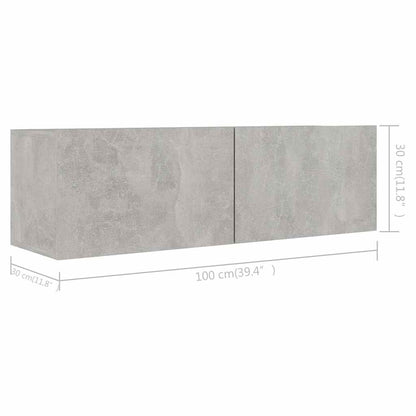 vidaXL 6 Piece TV Cabinet Set Concrete Grey Engineered Wood