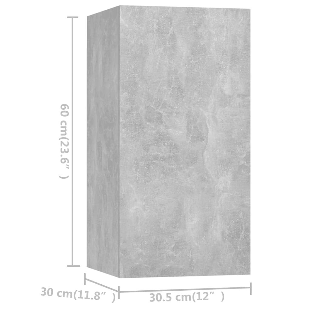vidaXL 4 Piece TV Cabinet Set Concrete Grey Engineered Wood
