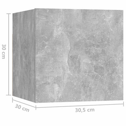vidaXL 4 Piece TV Cabinet Set Concrete Grey Engineered Wood