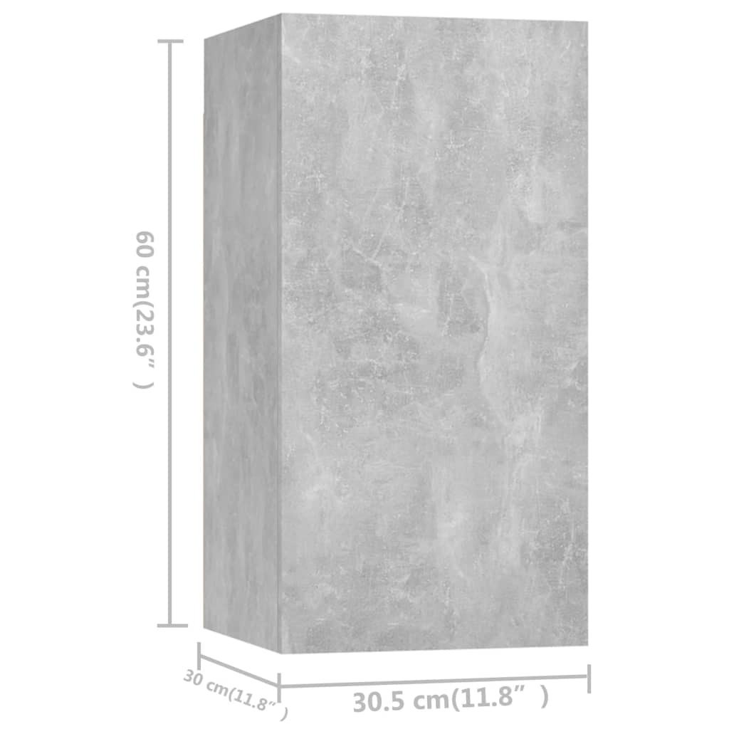 vidaXL 9 Piece TV Cabinet Set Concrete Grey Engineered Wood
