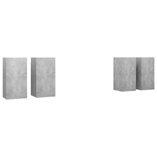3079160 vidaXL 4 Piece TV Cabinet Set Concrete Grey 30,5x30x60 cm Engineered Wood (2x803335)