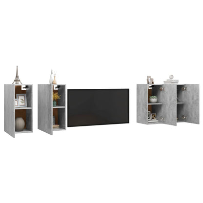 vidaXL TV Cabinets 4 pcs Concrete Grey 30.5x30x60 cm Engineered Wood