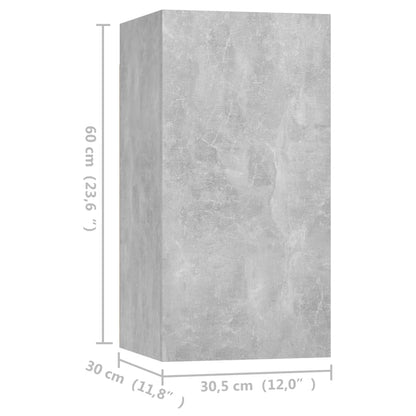 vidaXL TV Cabinets 4 pcs Concrete Grey 30.5x30x60 cm Engineered Wood
