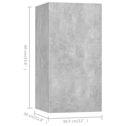 vidaXL TV Cabinets 7 pcs Concrete Grey 30.5x30x60 cm Engineered Wood