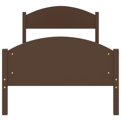 vidaXL Bed Frame | Dark Brown | Solid pine wood, plywood | Single |  Simplistic