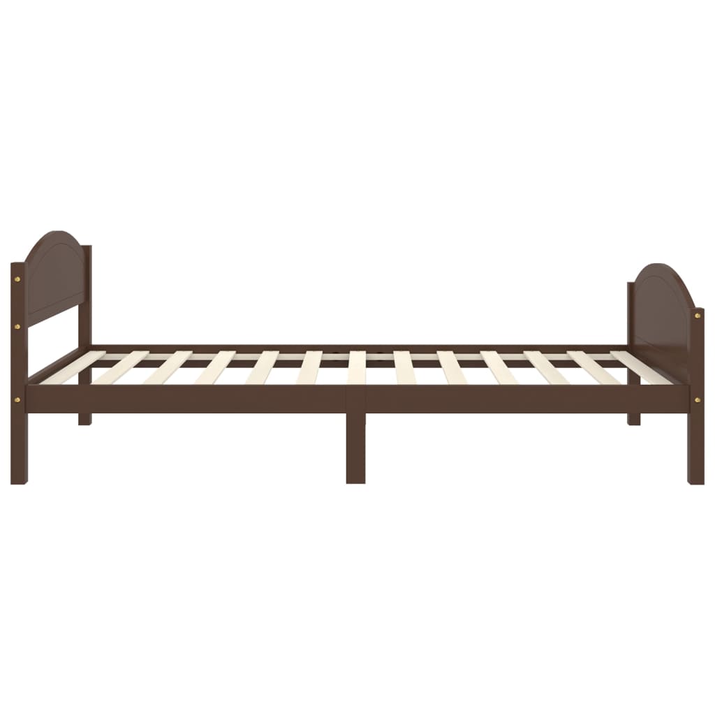 vidaXL Bed Frame | Dark Brown | Solid pine wood, plywood | Single |  Simplistic