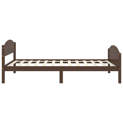 vidaXL Bed Frame | Dark Brown | Solid pine wood, plywood | Single |  Simplistic