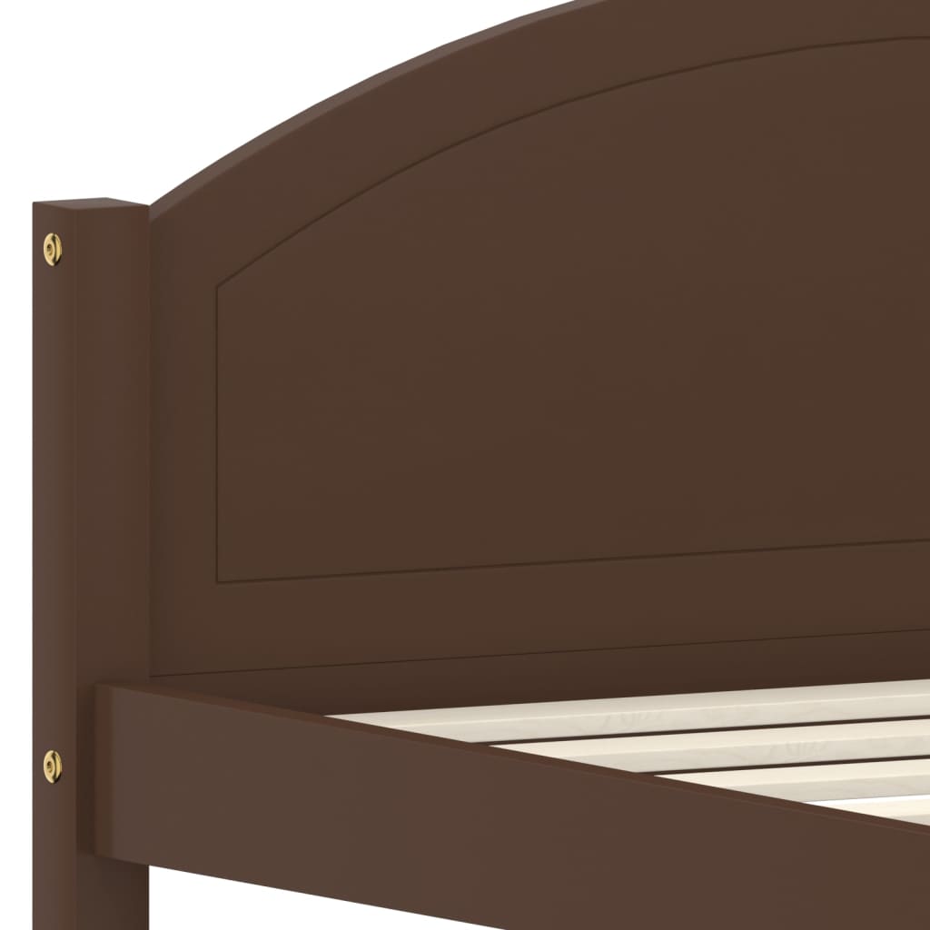 vidaXL Bed Frame | Dark Brown | Solid pine wood, plywood | Single |  Simplistic