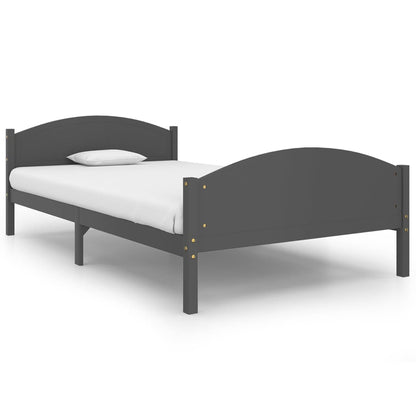 vidaXL Bed Frame | Dark grey | Solid pine wood, plywood | 120x200 cm