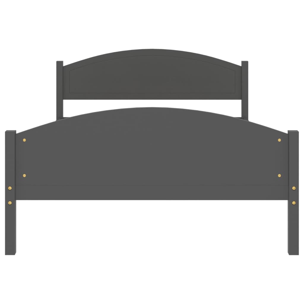 vidaXL Bed Frame | Dark grey | Solid pine wood, plywood | 120x200 cm