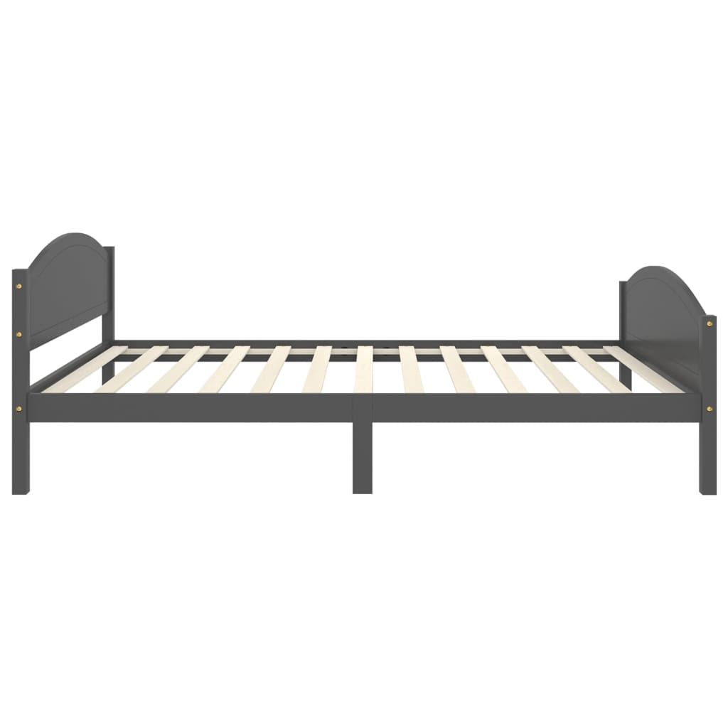 vidaXL Bed Frame | Dark grey | Solid pine wood, plywood | 120x200 cm
