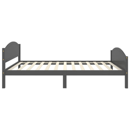 vidaXL Bed Frame | Dark grey | Solid pine wood, plywood | 120x200 cm