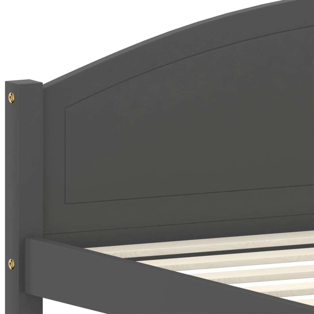 vidaXL Bed Frame | Dark grey | Solid pine wood, plywood | 120x200 cm
