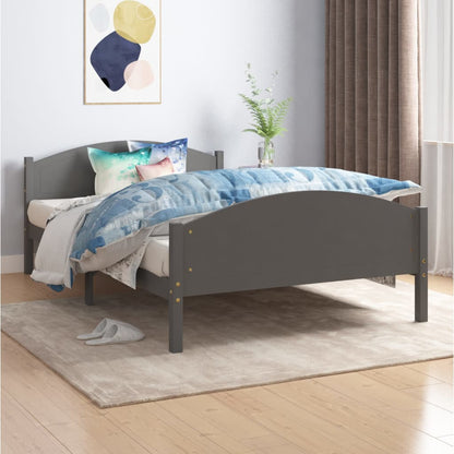 vidaXL Bed Frame | Dark grey | Solid pine wood, plywood | 120x200 cm