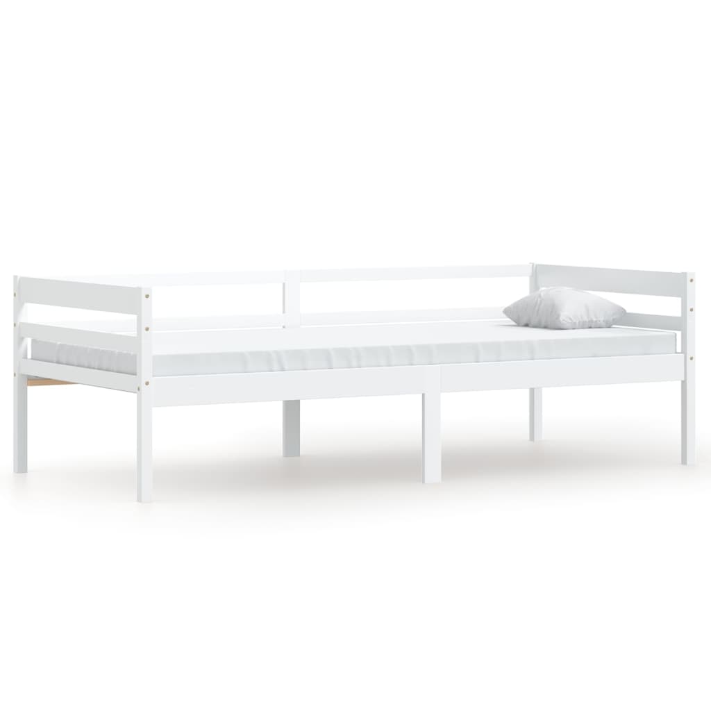 vidaXL Bed Frame | White | Solid pinewood | Single | Durable | Bed Frame