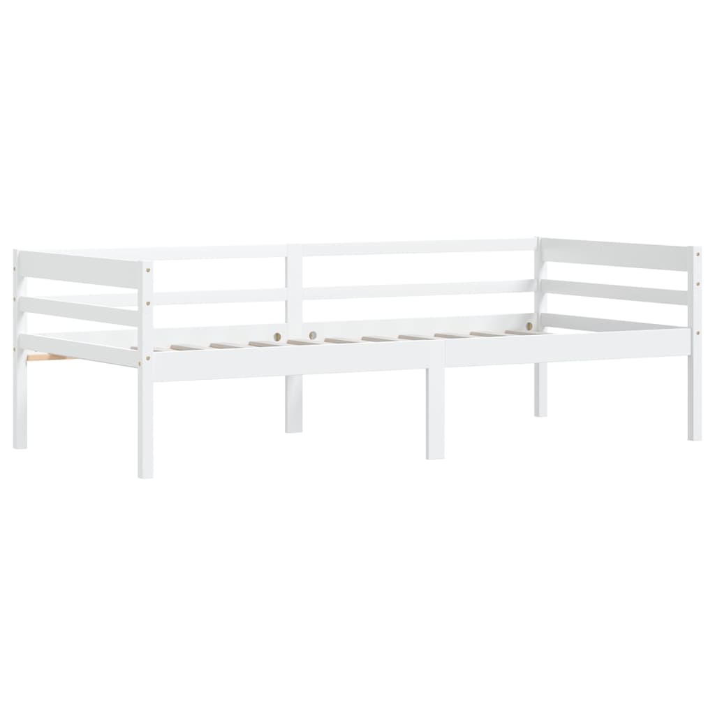 vidaXL Bed Frame | White | Solid pinewood | Single | Durable | Bed Frame