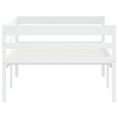 vidaXL Bed Frame | White | Solid pinewood | Single | Durable | Bed Frame