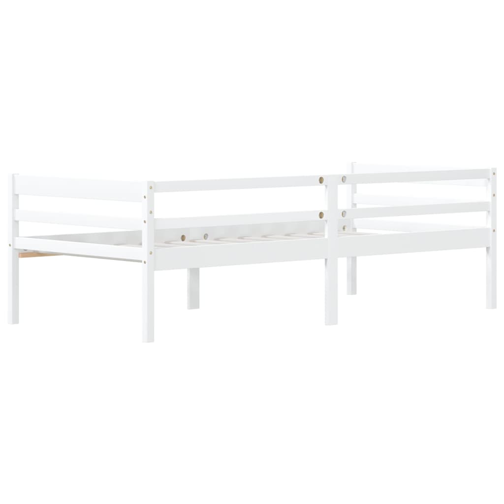 vidaXL Bed Frame | White | Solid pinewood | Single | Durable | Bed Frame