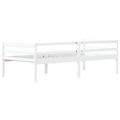 vidaXL Bed Frame | White | Solid pinewood | Single | Durable | Bed Frame