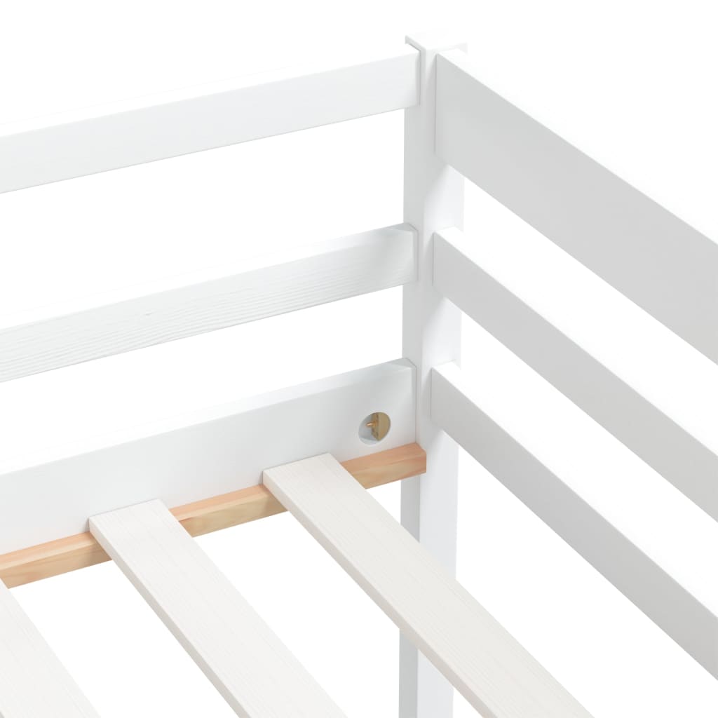 vidaXL Bed Frame | White | Solid pinewood | Single | Durable | Bed Frame