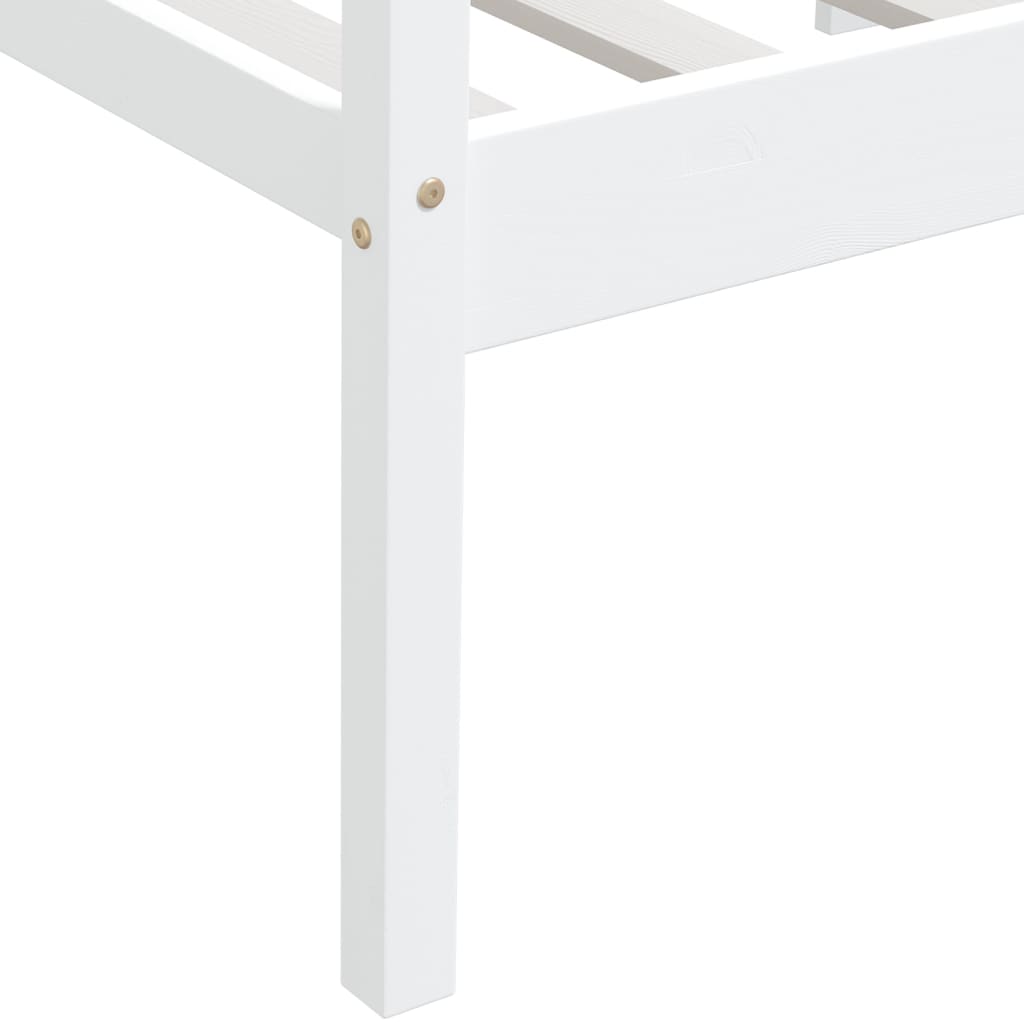 vidaXL Bed Frame | White | Solid pinewood | Single | Durable | Bed Frame