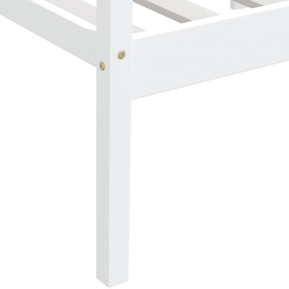 vidaXL Bed Frame | White | Solid pinewood | Single | Durable | Bed Frame