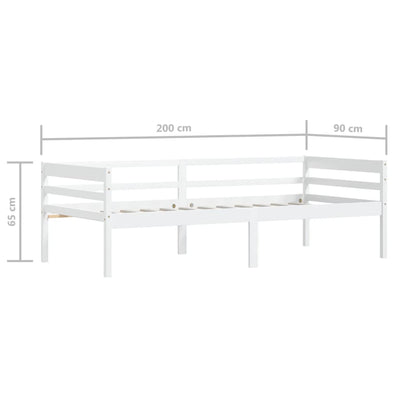 vidaXL Bed Frame | White | Solid pinewood | Single | Durable | Bed Frame